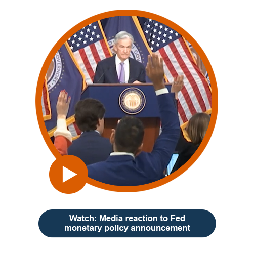 Watch: Media reaction to Fed monetary policy announcement.