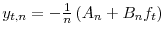  y_{t,n}=-\frac{1}{n}\left( A_{n}+B_{n}f_{t}\right)