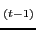 $ {}_{(t-1)}$