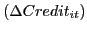 $ \left(\Delta Credit_{it} \right)$